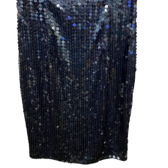 Lime Nite Women's Navy Sequin Dress Size 10 - Picture 3 of 9